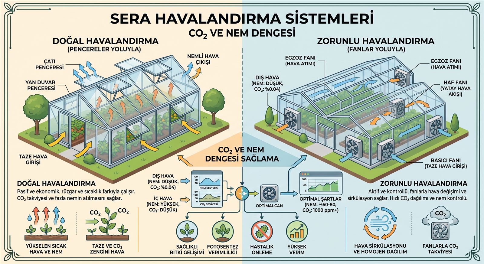 Sera havalandırma fanları örneği